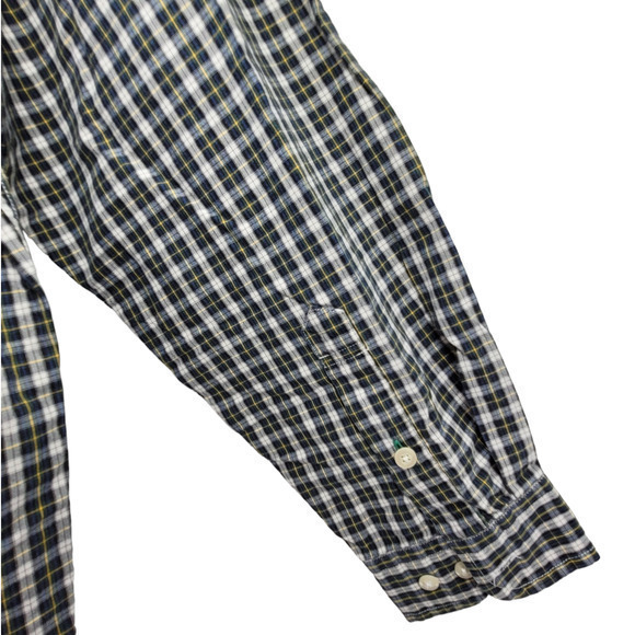 HPTommy Hilfiger Green Plaid Long Sleeve Button Up Vintage Men's Shirt Top - Picture 11 of 15